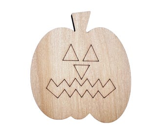 Small Wooden Jack-O-Lantern Paint by Line | Halloween Wood Pumpkin | Wooden Pumpkin Craft