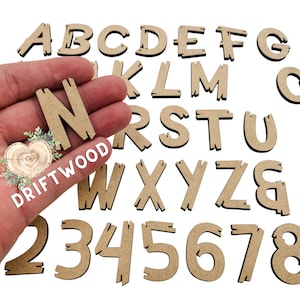 Fuente pequeña Driftwood / Estilo rústico / Carta occidental / Letras MDF inacabadas / Artes y artesanías / Carta artesanal de suministro Krafty
