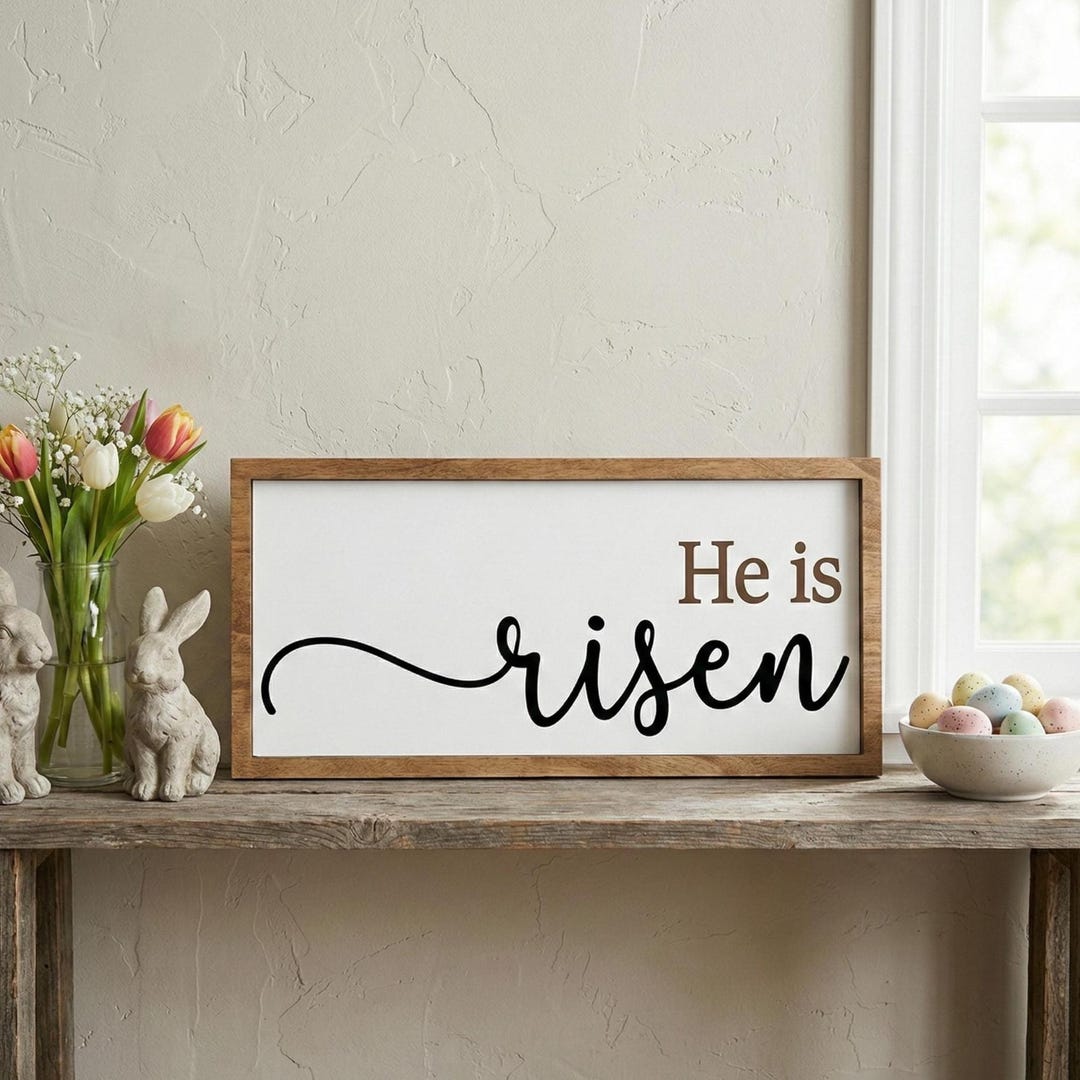 He Ix Risen Sign He is Risen Wood Sign | Farmhouse Easter Decor - Etsy