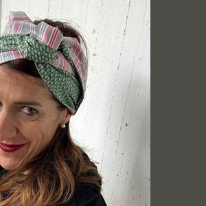 Cotton Green Fantasy and Multicolor Fantasy Pattern Turban for Women, Double Face Turban Head Wrap, Handmade Reversible Turban