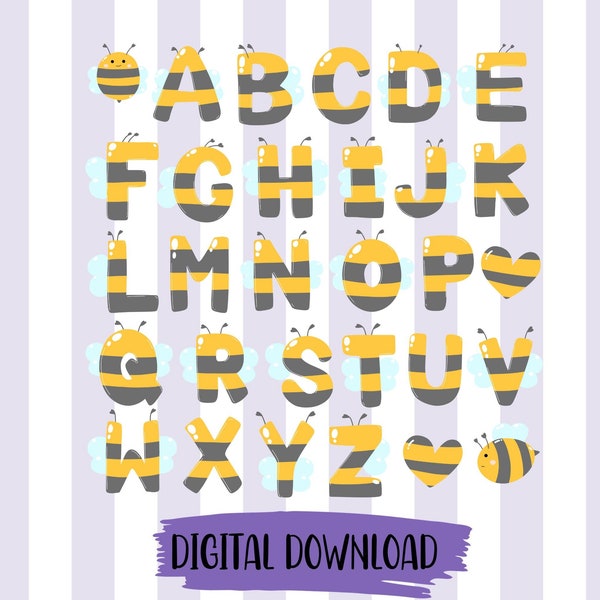 Bee Alphabet png Teacher Bee Alphabet png Teacher Learning Kindergarten Bee Letters Bumble Bee Homeschool Classroom Letters