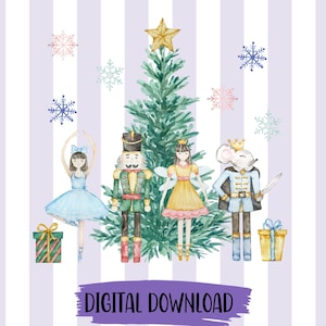 Nutcracker Png Nutcracker Christmas Holiday Clipart Ballet Rocking Horse Sugar Plum Fairy Russian Png Watercolor Christmas Sublimation PNG