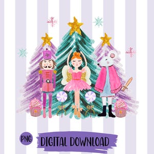 Nutcracker Png Nutcracker Christmas Holiday Clipart Ballet Pink Christmas png Sugar Plum Fairy Russian Png Watercolor Christmas Sublimation