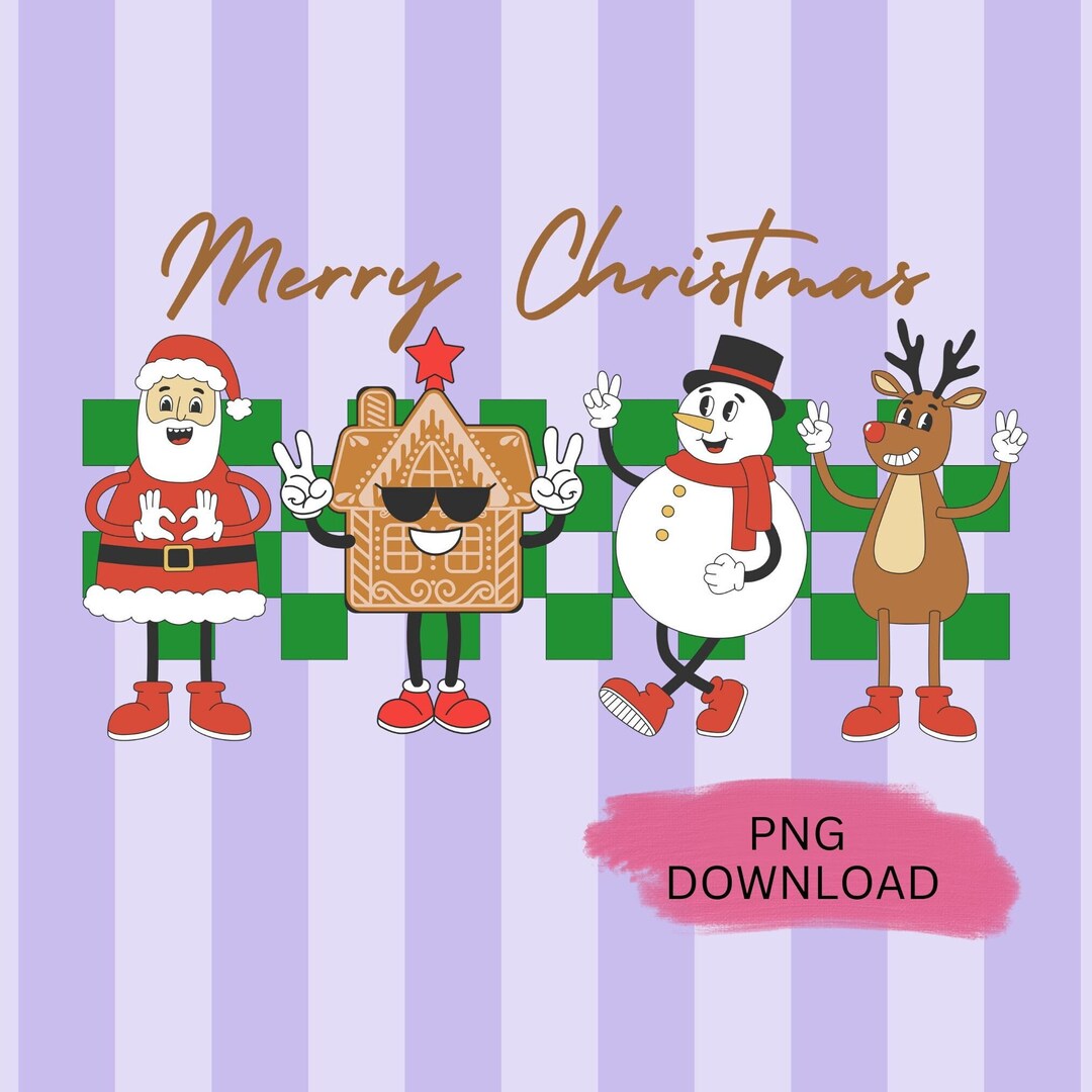 Merry Christmas Retro Png Retro Png Merry Christmas Png - Etsy