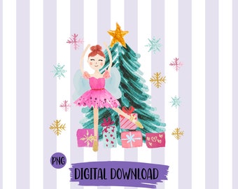 Nutcracker Png Nutcracker Christmas Holiday Clipart Ballet Pink Christmas png Sugar Plum Fairy Russian Png Watercolor Christmas Sublimation