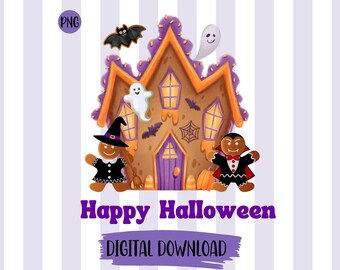 Gingerbread House png Gingerbread Man png Halloween png Cute Halloween png Halloween Gingerbread House png Halloween Cookies png