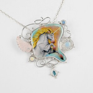 Believe In Your Dreams Personalized Granddaughter Faceted Crystal Unicorn Pendant Necklace - Personalized Jewelry - Foto 5