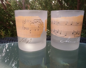 Dartington France Whiskey Tumblers, Lowball Frosted Vintage Glasses, Old Fashioned Glasses, Barware Glasses, Musical Notes, Composer Signed