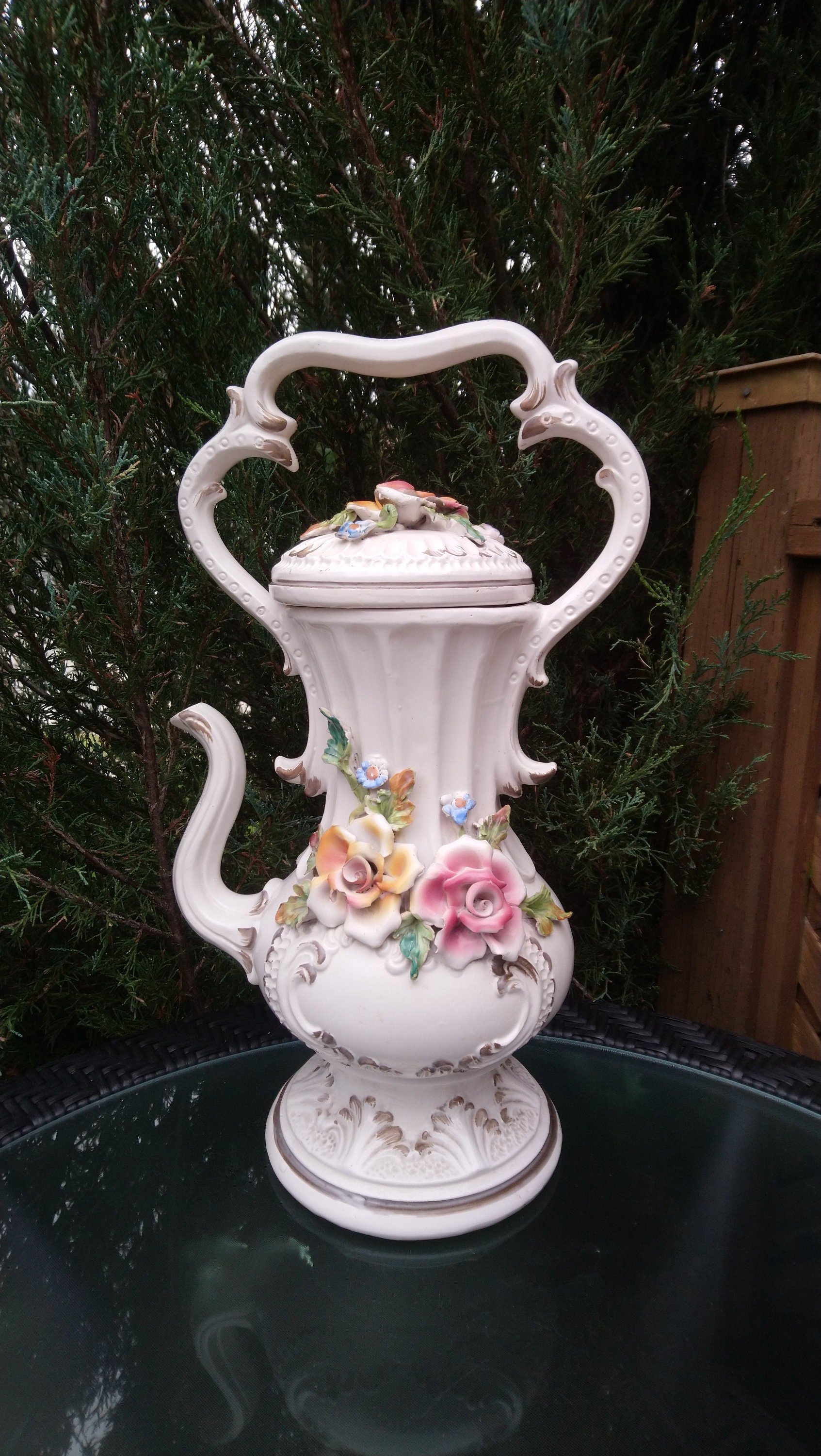 R，CAPODIMONTE  ITALY ポット R，CAPODIMONTE ITALY ポット