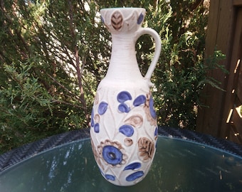 工芸品 Vintage Bay Keramik West German Vase Vintage Keramik Bay West Germany Glazed Vase 76/20 Brown