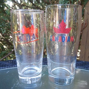 Molson Canadian, Set Of Two, Beer Glasses, Molson Glasses, Barware Glasses, Vintage Barware, Vintage Glassware, Drinking Glasses