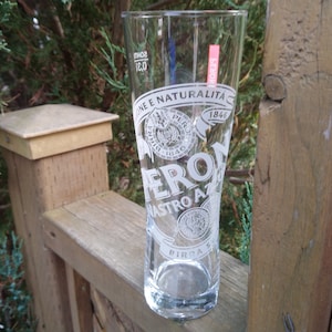 Peroni Beer Nastro Azzuro 2 x Clear Etched Beer Glasses 380ml SOHM MAN