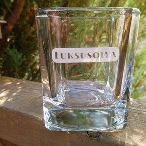 Luksusowa Square Vodka Collectible Barware Glass, Vodka Drinking Glass, Rocks Glass Heavy Thick Glassware Mixed Drink Cocktail Glass Vintage