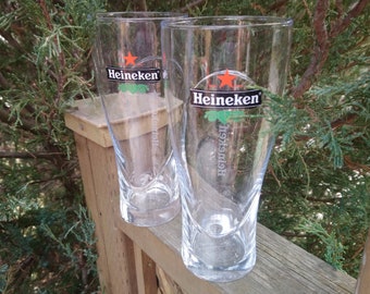 Vasos de cerveza Heineken, vasos para bar, 20 onzas, vasos para beber, vasos de pinta, coleccionables, juego de dos