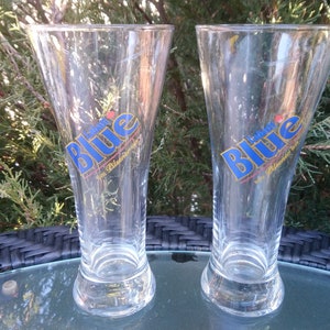 Set Of Two Labatt Blue Pilsner Glasses, Barware Glasses, Vintage Barware, Pint Glasses, Collectible Barware, Pilsner Glasses, Cabinet Glass