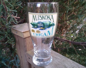 Muskoka Cream Ale Beer Glass, Pint Glass, Collectible, Barware Glass, 16 Ounces, Drinking Glass