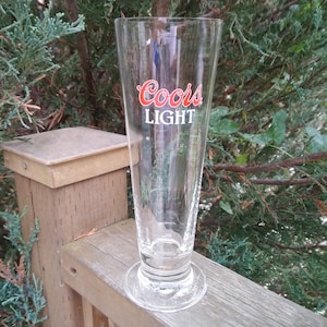 Coors Light Footed Beer Glass, Barware Glass, Drinking Glass, 8 Ounce Capacity, Collectible Barware, Vintage Barware, Bar Decor Glass