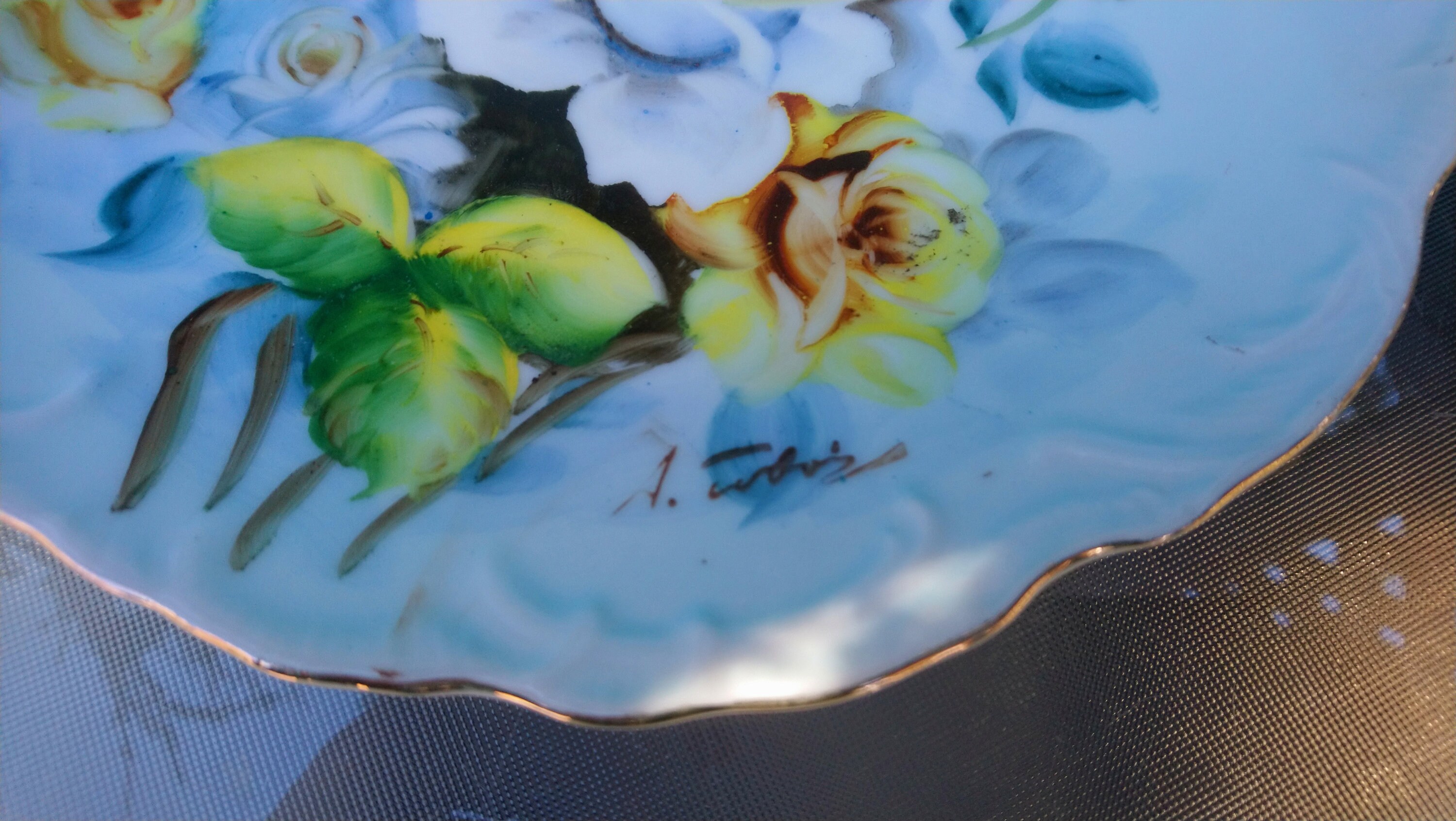 Misty Rose N&co. Japan 1950s Hand Painted Collector's Plate, Set