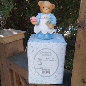 Cherished Teddies 797170E Figurine, &quot;I Just Called To Say I Love You&quot;, Vintage 2000, Mum With Tea Cup Figurine, New/Boxed