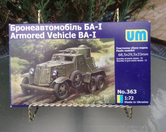 Kit modello in plastica UM, veicolo blindato BA-1, scala 1?72, prodotto in Ucraina, n. 363