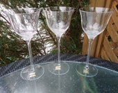 Vintage Mikasa Austria, Silver Surf Pattern, Discontinued 1983-1986, Set Of Three Crystal Wine Glasses, Frosted, Ridged Center, Crystal