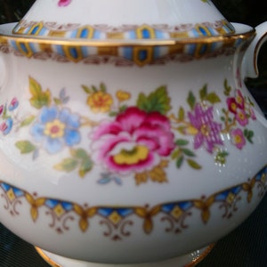 Vintage Royal Grafton Fine Bone China, Made In England, Malvern Pattern, Sugar Bowl With Lid, Vintage China, Collectible Porcelain image 4
