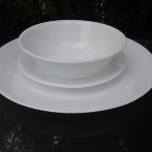 Corelle Vitrelle made in USA, Ein Speiseteller, Schale, Brot- und Butterteller, weißes Geschirr, Bruch- und Chipabweisend, weiß