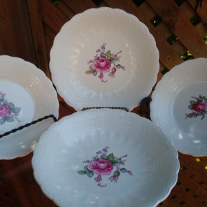 Spode&#39;s Jewel, Copeland, Billingsley Rose Pattern, Discontinued 1924-1969, Set Of Two Cereal Bowls, Two Dessert, Ice Cream, Or Sauce Bowls