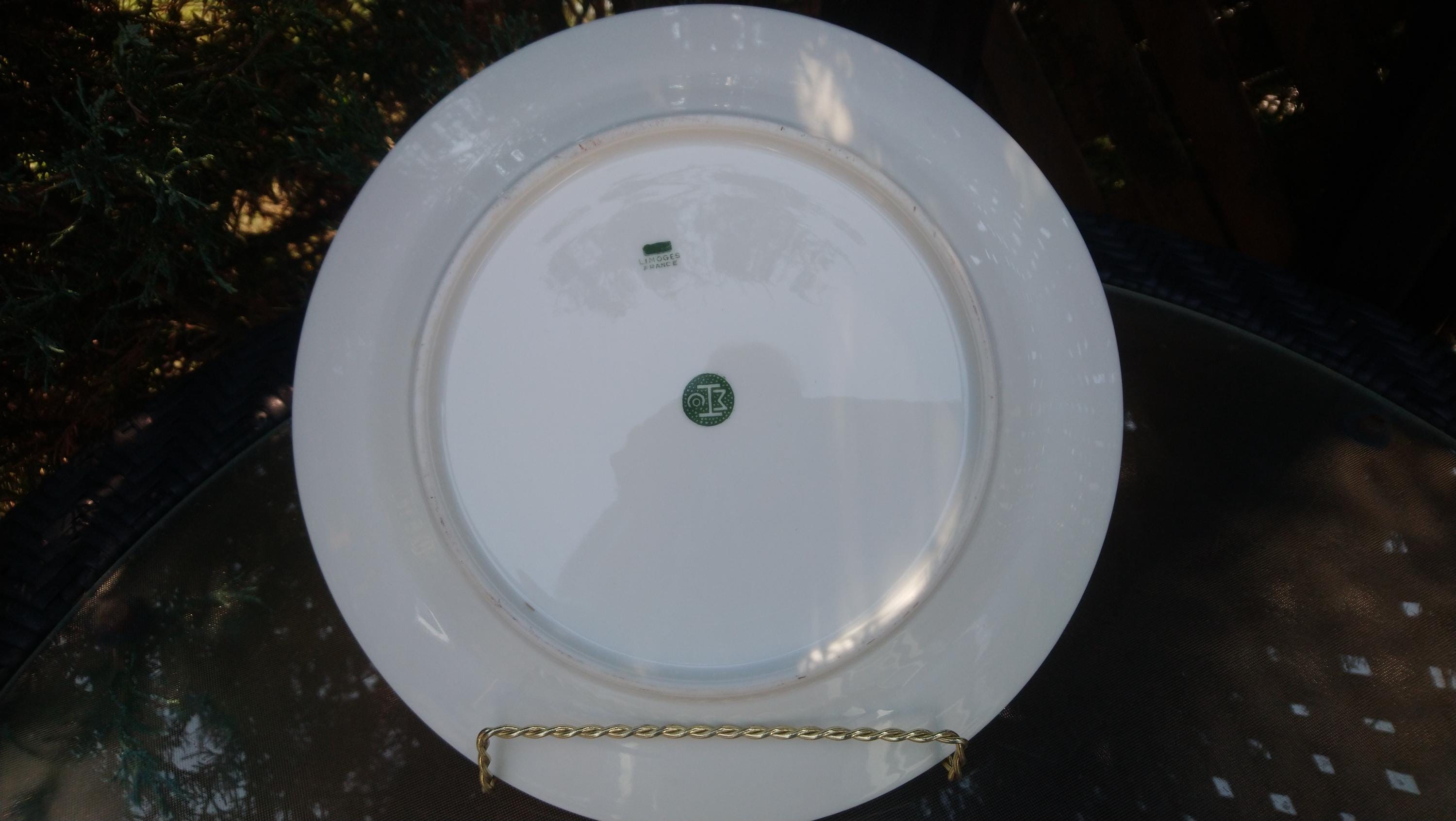 リモージュ フランス ディナープレート 1枚、金彩装飾、磁器、10.5