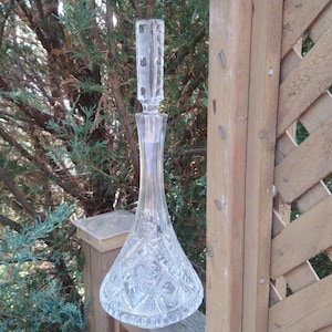 Lead Crystal Glass Decanter, Vintage Crystal Glass, 16.5&quot; Tall