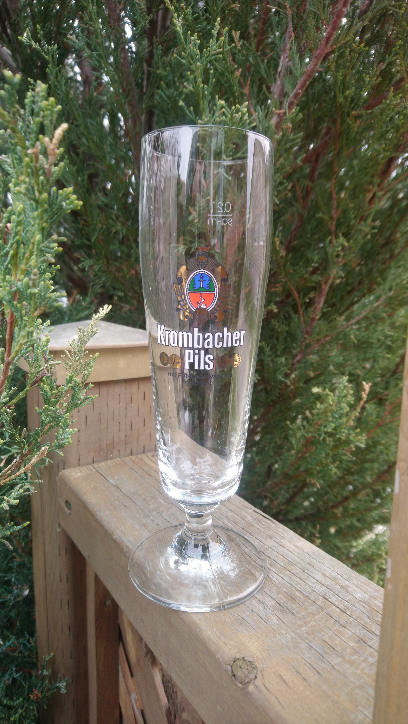 Krombacher Pils Vintage German Beer Glass Barware Glass Etsy