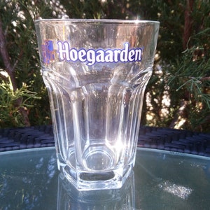 Vintage Hoegaarden .25L Capacity Belgian Hexagonal Wheat Beer Glass, Collectible Barware Glass, Belgium Beer, Vintage Barware image 5