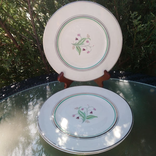 Old Ivory Syracuse China Coralbel Pattern Restaurant Ware, Made In America, Discontinued 1949-1967, Set Of Three Lunch Or Salad Plates