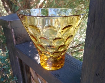 Hazel Atlas Eldorado Guldfärgad Glas Godisfat, Vintage Glas