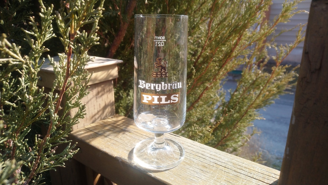 Vintage Bergbrau Pils Collectible Stemmed Uslar, Germany Beer Glass