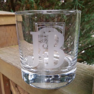 J&B Scotch Whisky Glass, Barware Glass, Collectible, 8 Ounces, Rocks Or Mixed Drink Glass