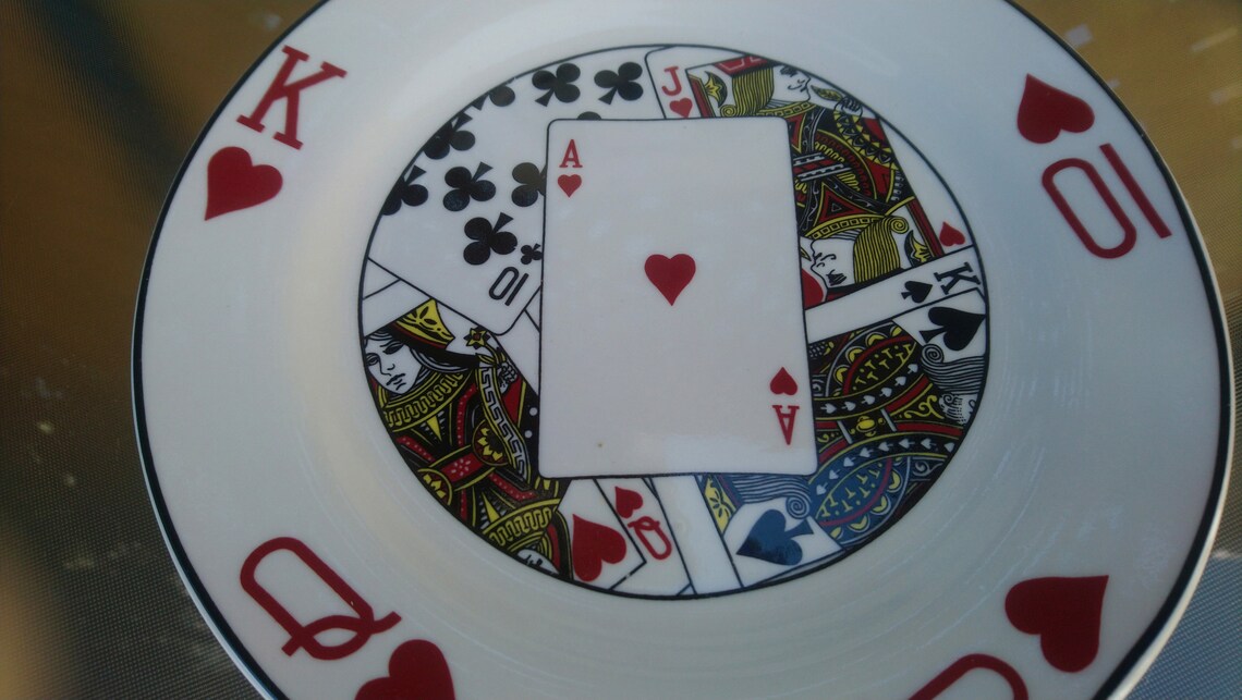 Gryphonware Set Of Four Card Game Plates Side Or Snacking Etsy