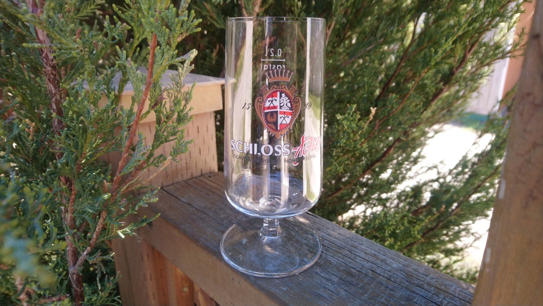 Schloss Pils Collectible German Beer Glass, Barware Glass, Vintage