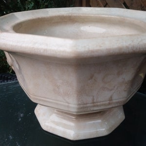 Antique Early 1800s W Baker. & Co. Footed Pot, Collectible Antiques, Heavy, Solid Handled Bowl, Gothic Design