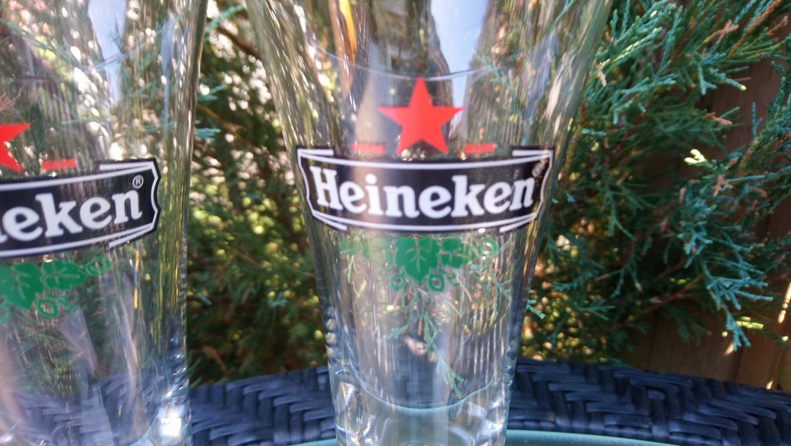 Vintage Heineken Collectible Beer Glasses Barware Glasses Etsy
