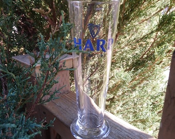 Harp Lager Irish Lager By Guinness, Now Diageo, Brewed In Ireland, Collectible Barware Glass, Drinking Glass, Commercial Barware Glass