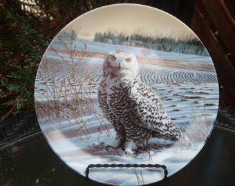 Edwin M. Knowles Collector's Plate, The Stately Owls Collection, "The Snowy Owl" By Jim Beaudoin, 1989, The Bradford Exchange