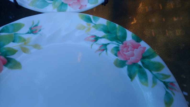 Corelle by Corning, Elegant Rose Pattern, Discontinued 2000-2002, Pink ...