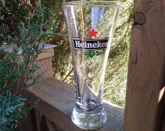 Vintage Heineken Collectible Beer Glass, Barware Glass, Dutch Lager Beer Glass, Netherlands Beer, Commercial Barware Glass, Drinking Glass