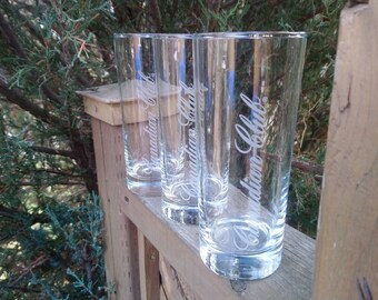 Canadian Club, Juego de tres vasos de whisky, Vidrio de bar, Vasos para beber, Vasos de 8 onzas, Artículos de bar vintage