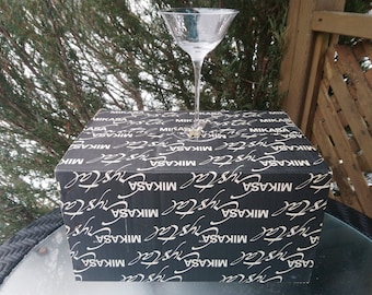 Vintage Mikasa, Silver Surf Pattern, Discontinued 1983-1986, Set Of Six Crystal Saucer Champagne Glasses, New In Box, Mikasa Austria Crystal