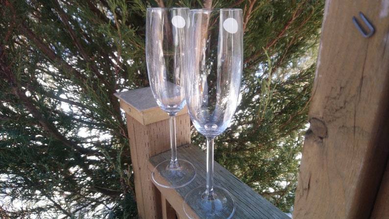 Vintage Bohemia Crystal Set Of Two Champagne Flutes, Barware Glasses, Crystal Glassware, Made In The Czech Republic, Crystal Stemware, Bar image 5