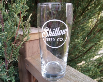 Shillow Beer Company Collectible Beer Glass, Barware Glass, Pints Glass, Canadian Brewery, Drinking Glass, Canadian Barware, Vintage Glass