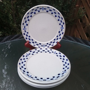 Denby, Made In England, Vintage Discontinued Pattern, &quot;Potpourri Sea&quot;, 1974-1981, Set Of Four 8&quot;  Plates