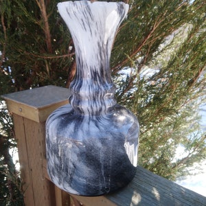 Mid Century Opaline Florence Vase, Designed By Carlo Moretti, Vintage 1970s, Glass From Italy, Table Decoration, Art Vase